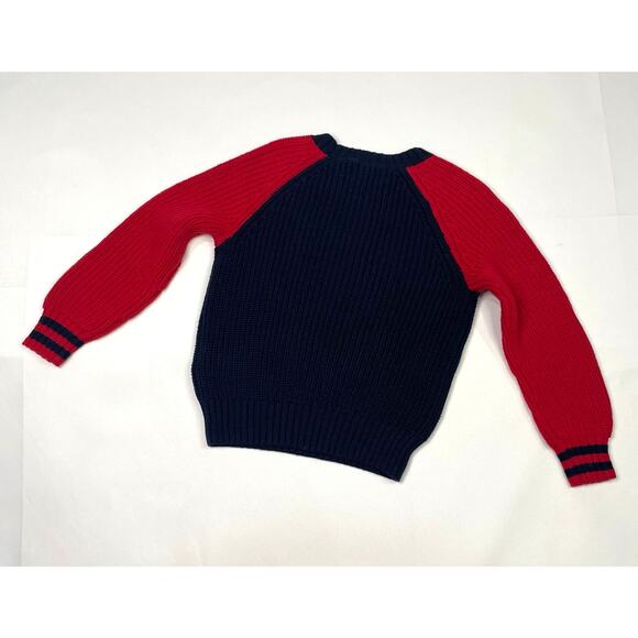 Polo Ralph‎ Lauren Navy Red Cable Knit Sweater Pullover Boys NWT Size 4/4T - Picture 2 of 4